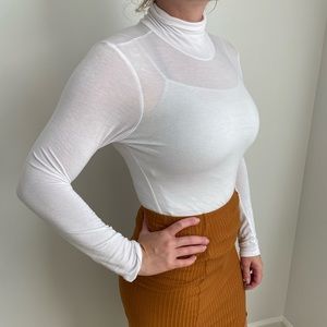 White Turtleneck Bodysuit